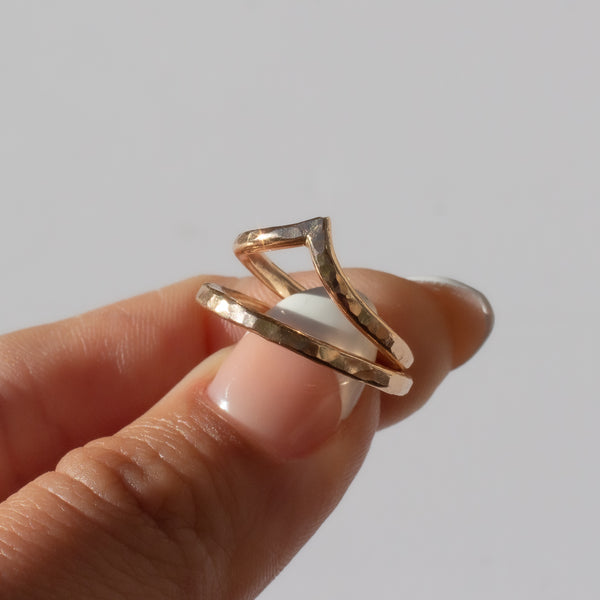 Pointed Hammered Ring - Thick