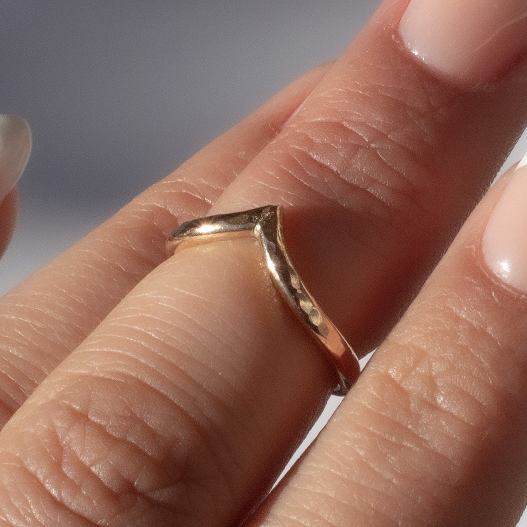 Pointed Hammered Ring - Thick