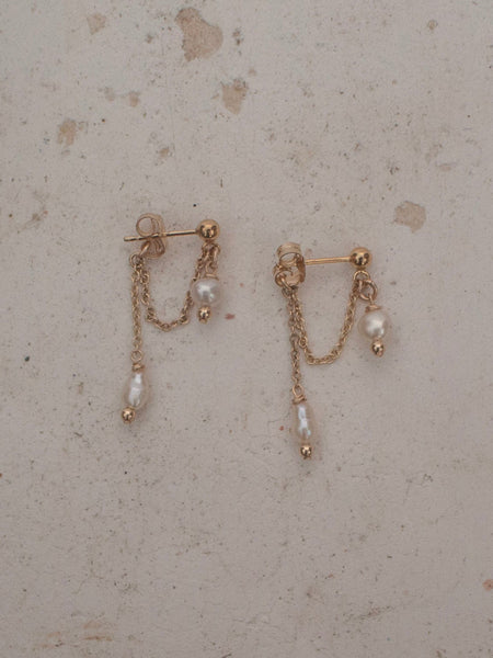 Freshwater Pearl Chain Studs