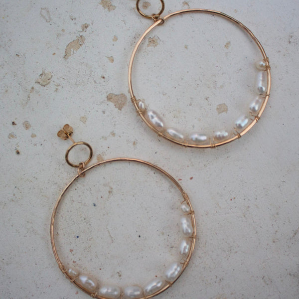 One-Of-A-Kind Wrapped Pearl Hoops