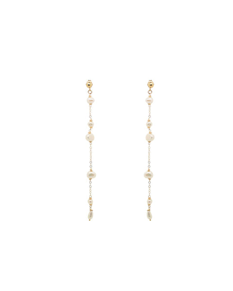 One-Of-A-Kind Falling Pearl Earrings
