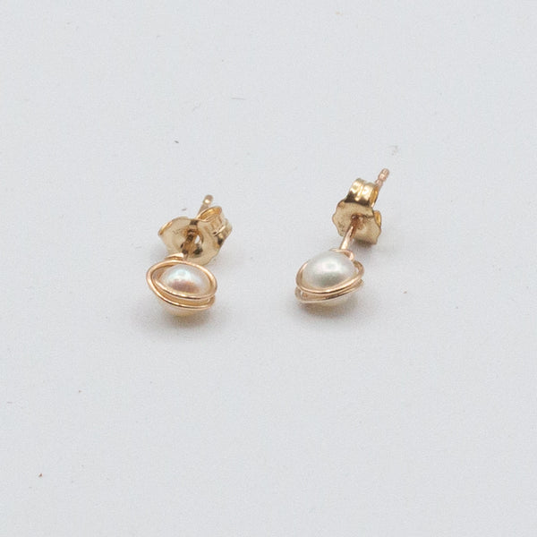 Wrapped Pearl Studs