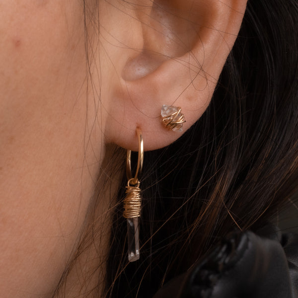 Raw Herkimer Diamond Studs