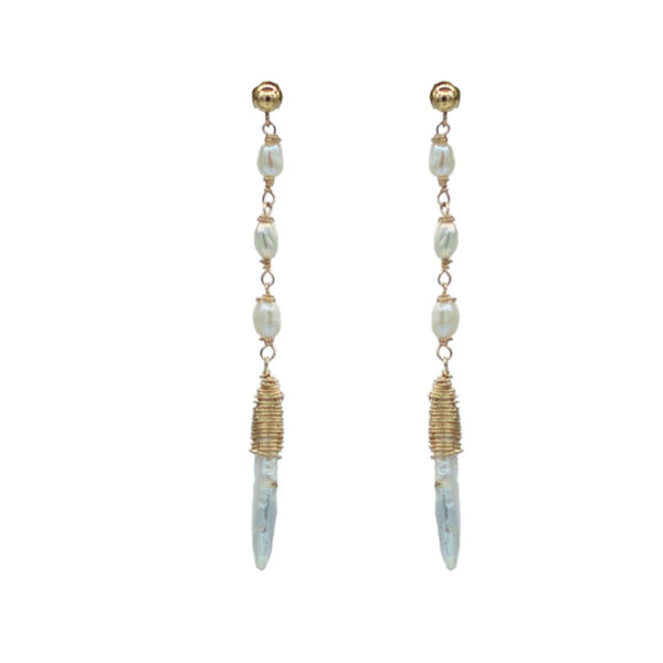 OOAK Pearl Dagger Earrings