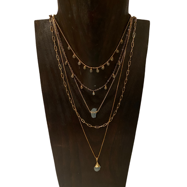 Aquamarine Adjustable Necklace (1 Available)
