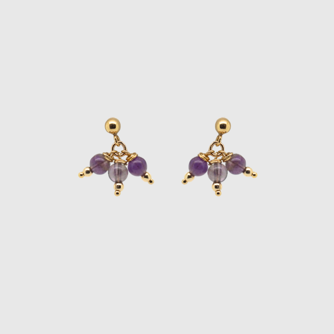 Trinity Amethyst Studs