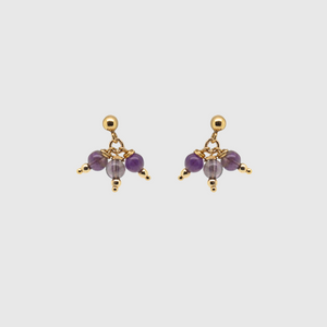 Trinity Amethyst Studs