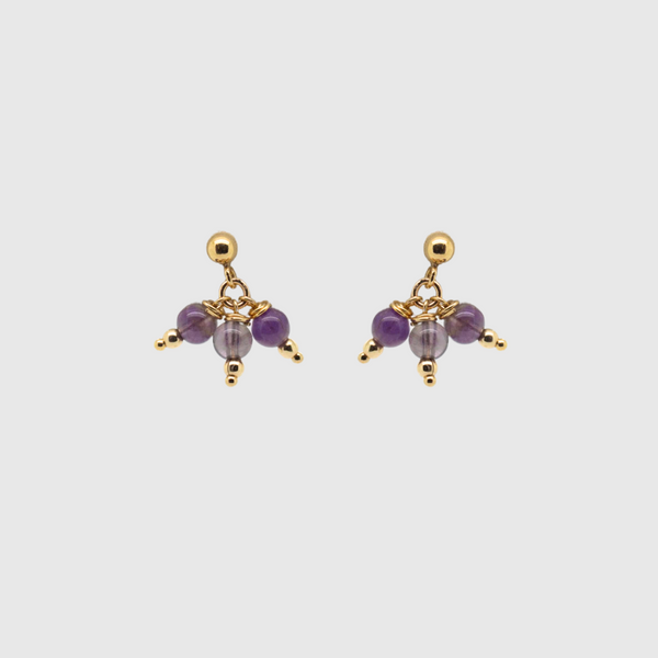 Trinity Amethyst Studs