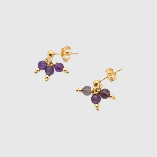 Trinity Amethyst Studs