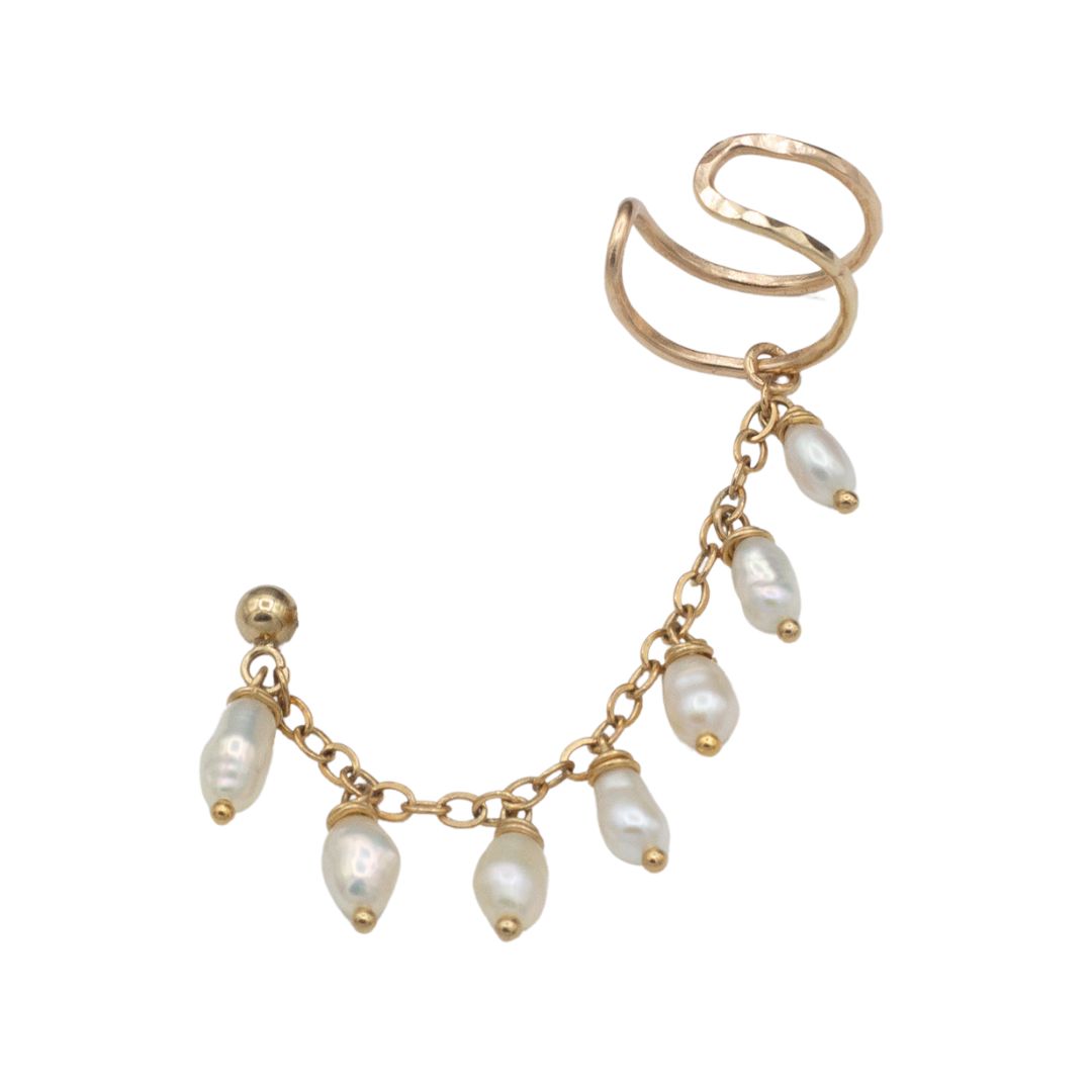 Chain Pearl Ear Cuff – VIXIN