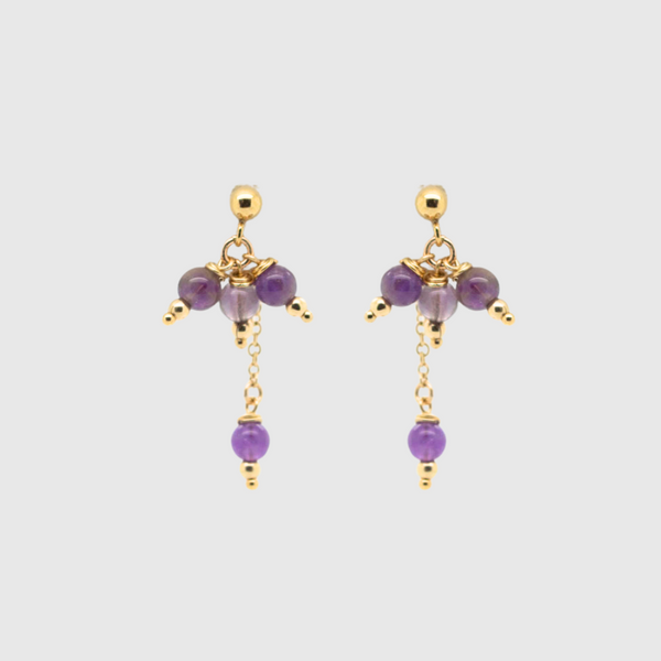 Trinity Amethyst Studs