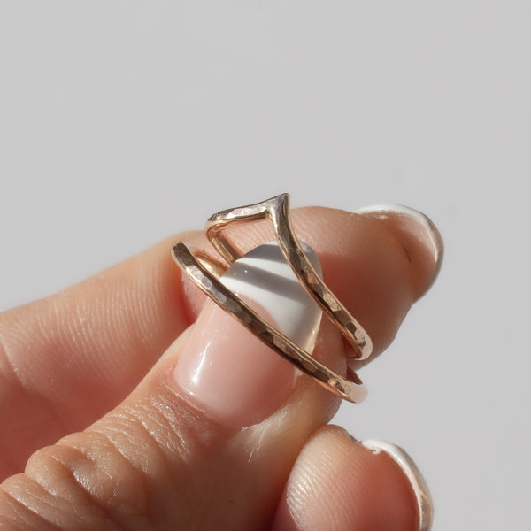 Pointed Hammered Ring