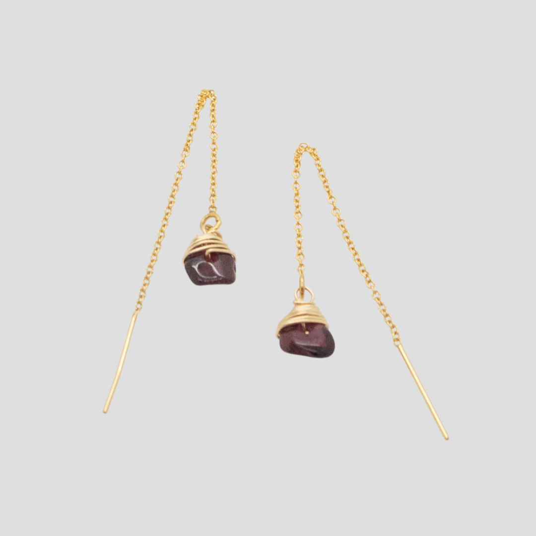 Garnet Threaders - Pair