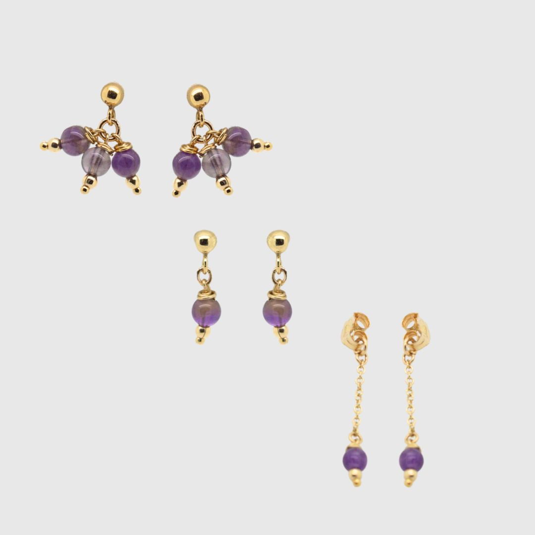 Amethyst Stud Set