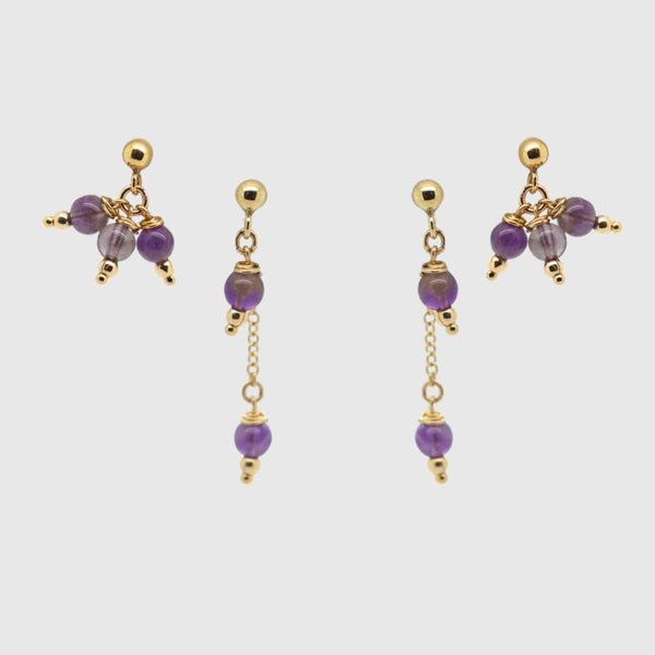 Amethyst Stud Set