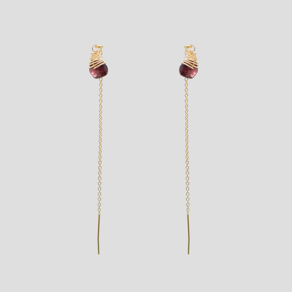 Garnet Threaders - Pair