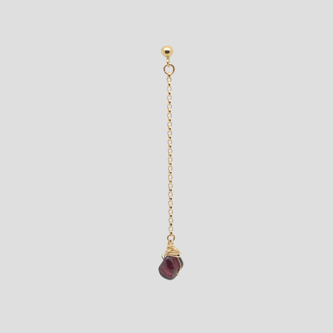 Garnet Drop Earring - Single