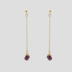 Garnet Drop Earring - Pair