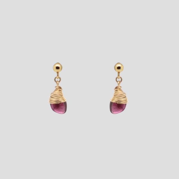 Garnet Studs - Pair