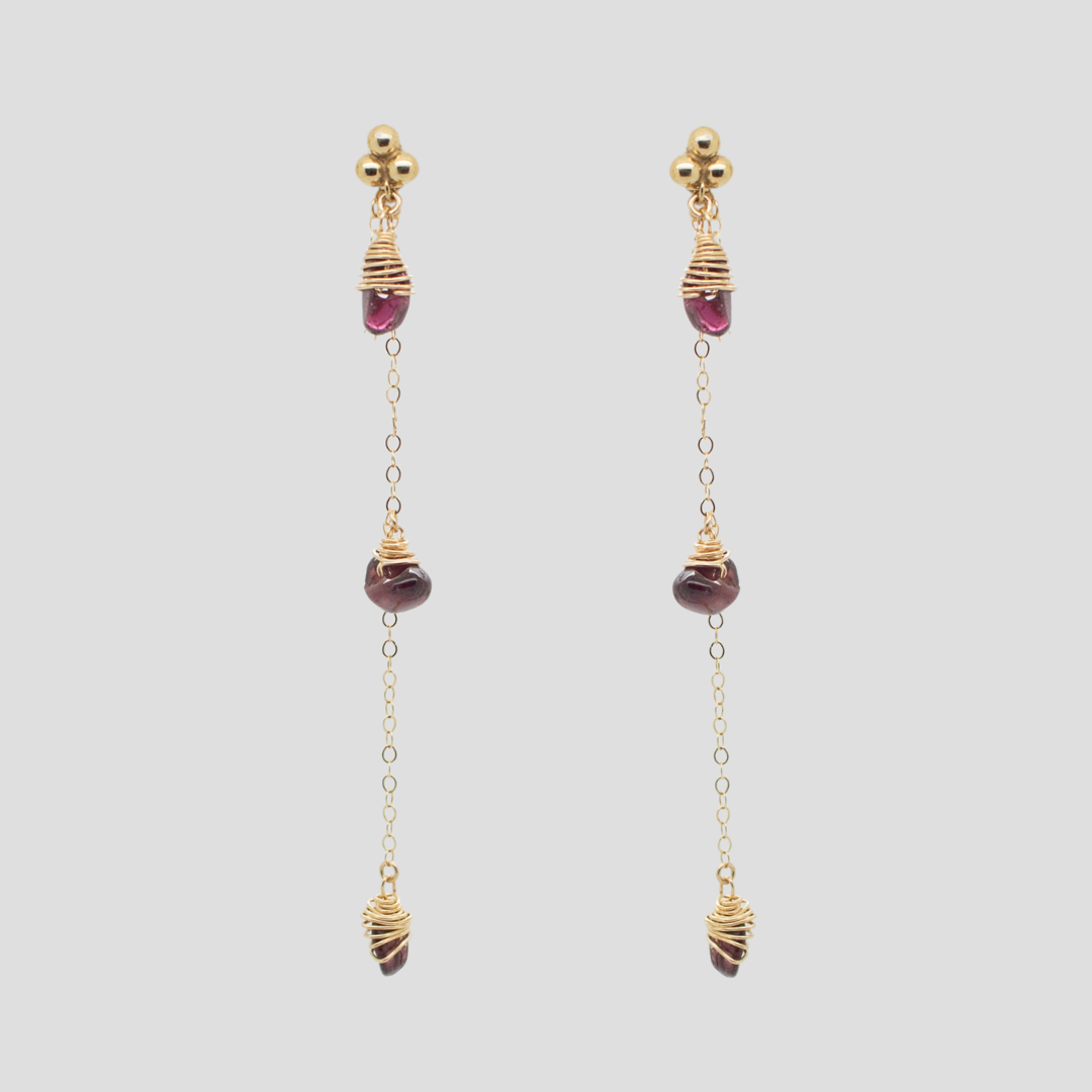 Falling Garnet Earrings