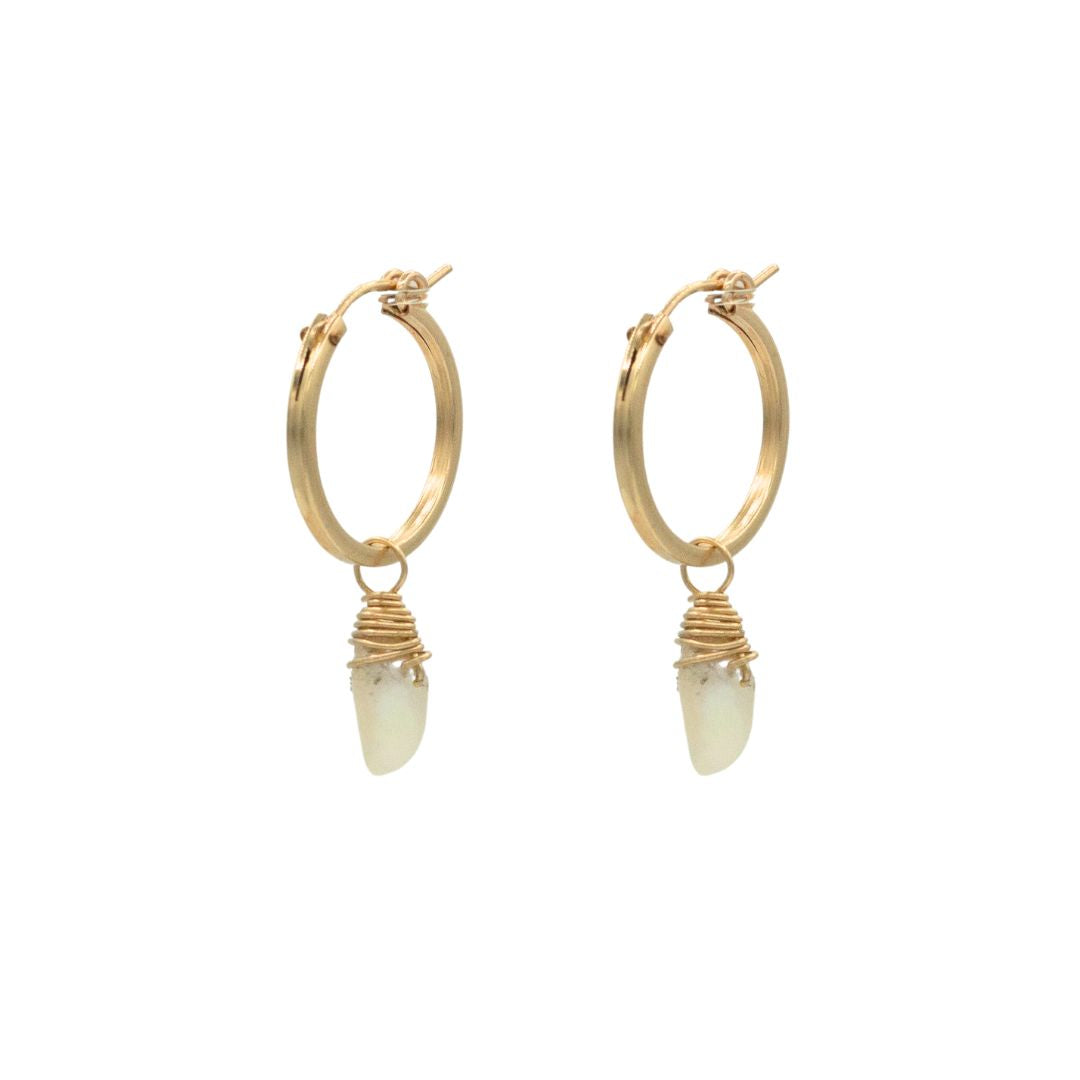 Single Pearl Hoops