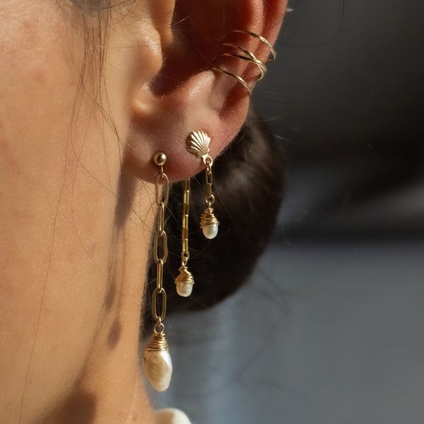 Linked Pearl Earrings