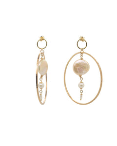 One-Of-A-Kind Falling Pearl Hoops