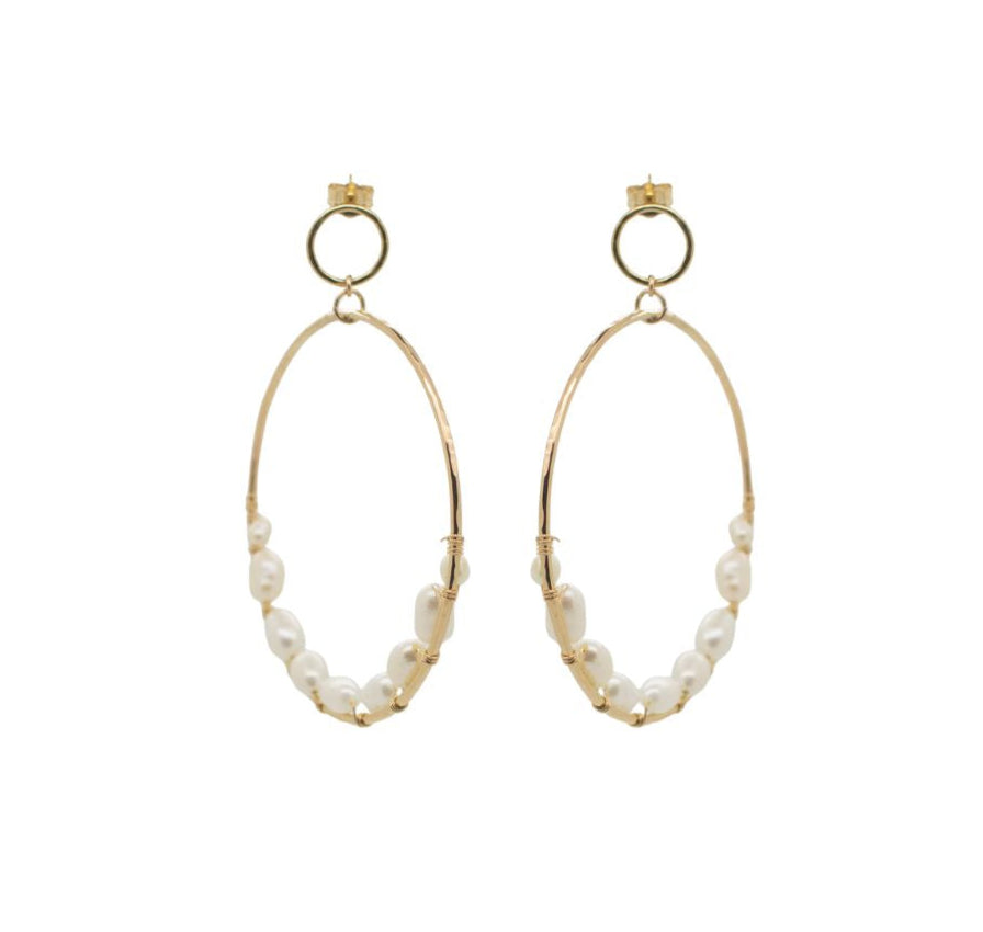 One-Of-A-Kind Wrapped Pearl Hoops