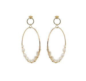 One-Of-A-Kind Wrapped Pearl Hoops