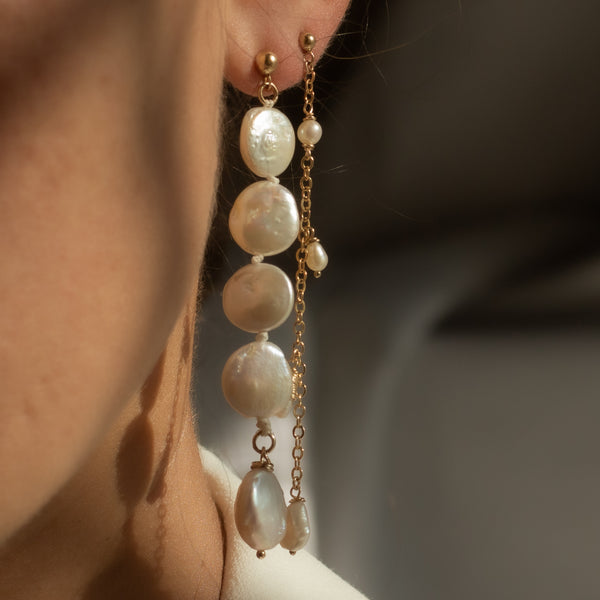 OOAK Midnight Pearl Earrings
