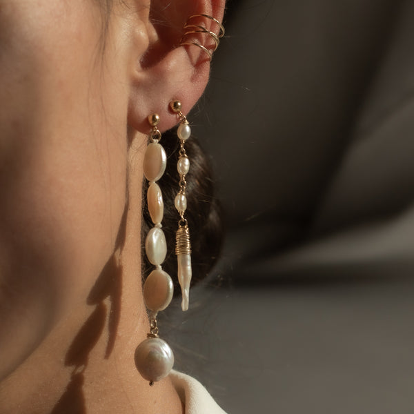 OOAK Pearl Dagger Earrings