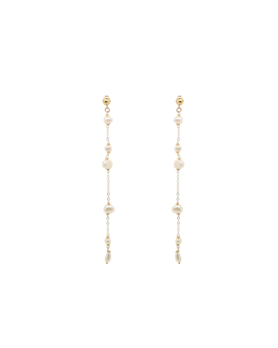 One-Of-A-Kind Falling Pearl Earrings