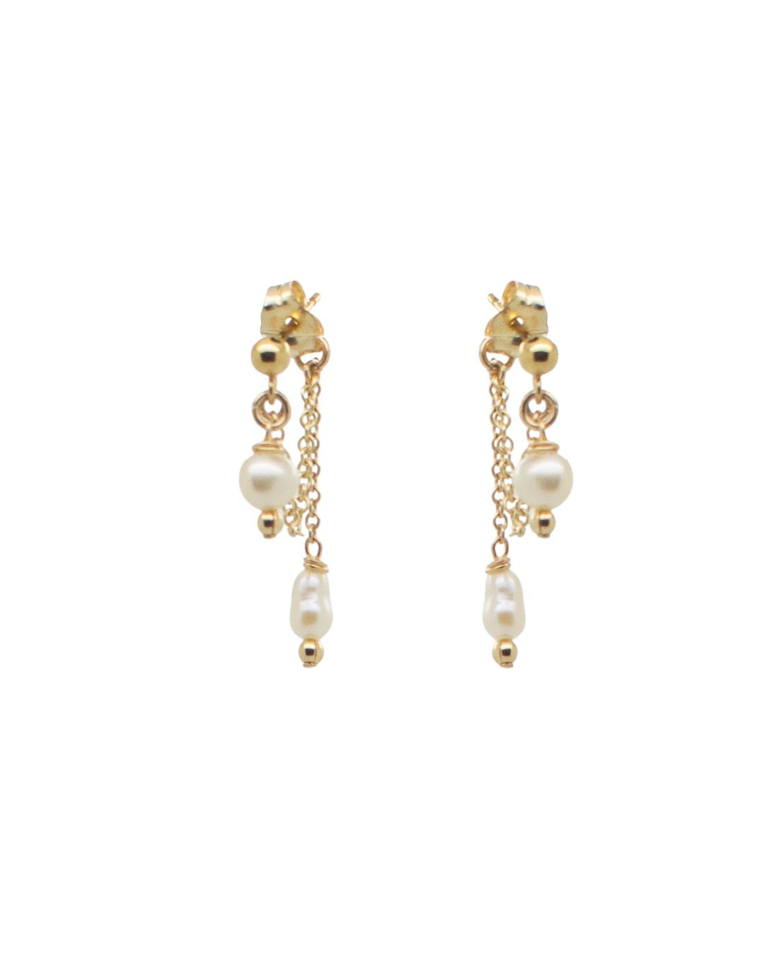 Freshwater Pearl Chain Studs