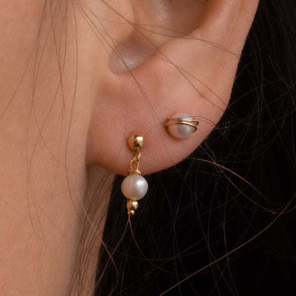 Wrapped Pearl Studs
