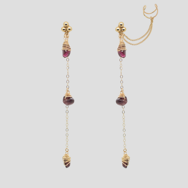 Falling Garnet Earrings