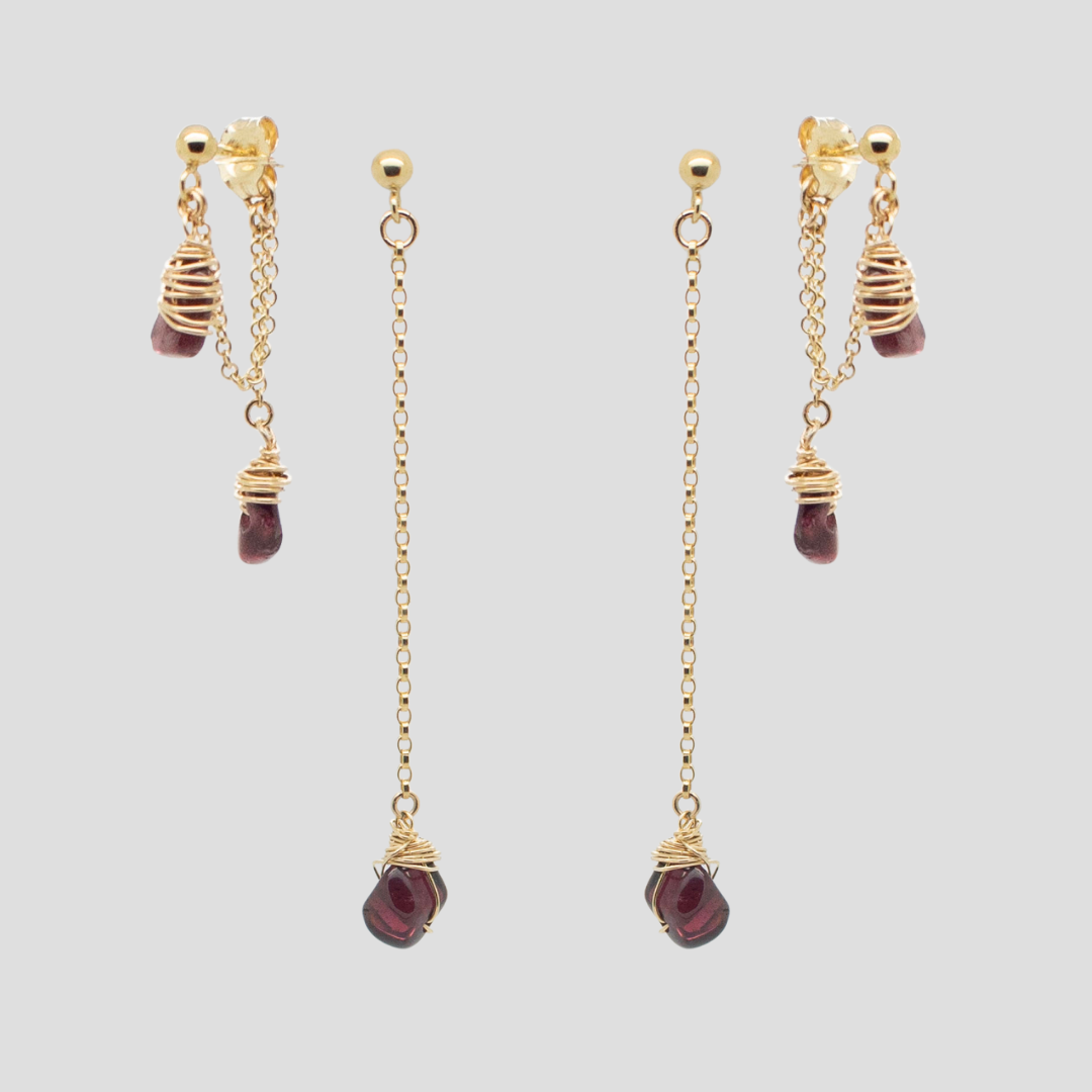 Garnet Shape-Shifting Earring Set