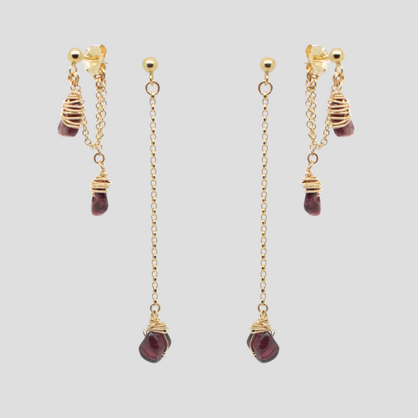 Garnet Shape-Shifting Earring Set