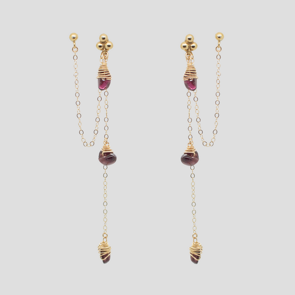 Falling Garnet Earrings