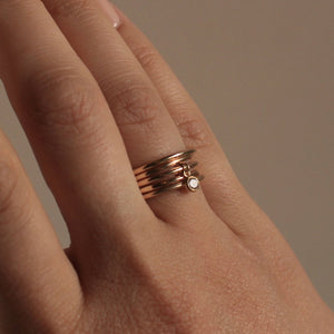 5 Ring Set: Classic w/crystal charm